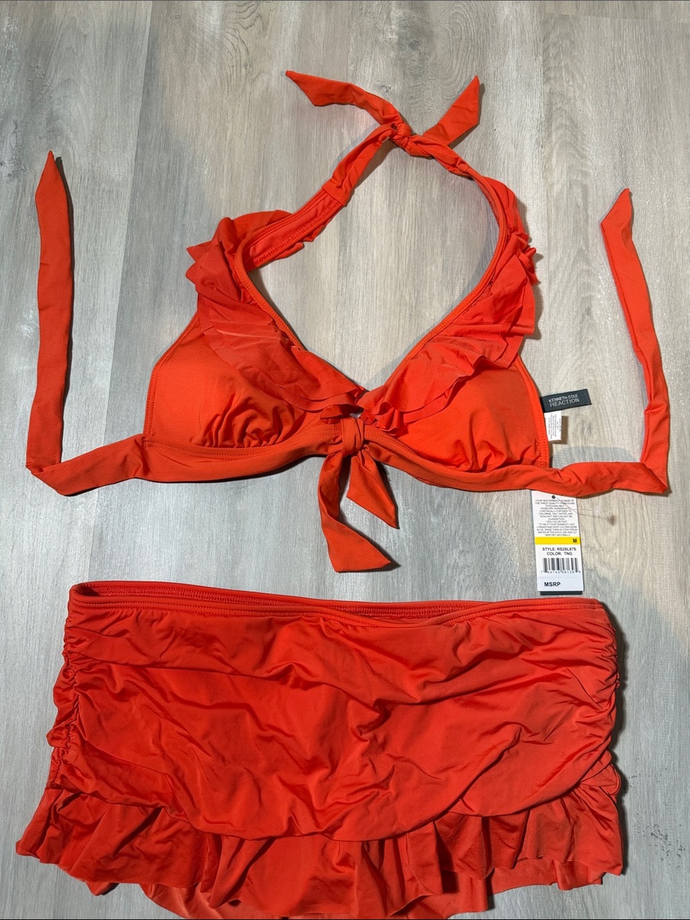 Kenneth Cole Reaction Bright Orange Swim Top & bottom